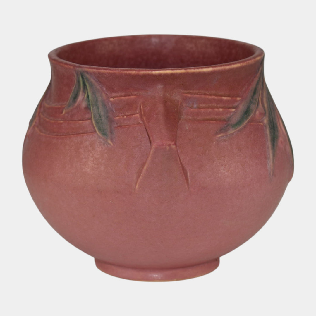Roseville Velmoss II Pink 1935 Vintage Art Deco Pottery Ceramic Bowl 264-5 - Just Art Pottery