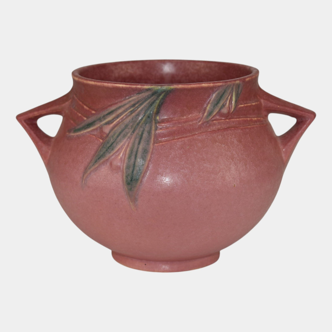 Roseville Velmoss II Pink 1935 Vintage Art Deco Pottery Ceramic Bowl 264-5 - Just Art Pottery