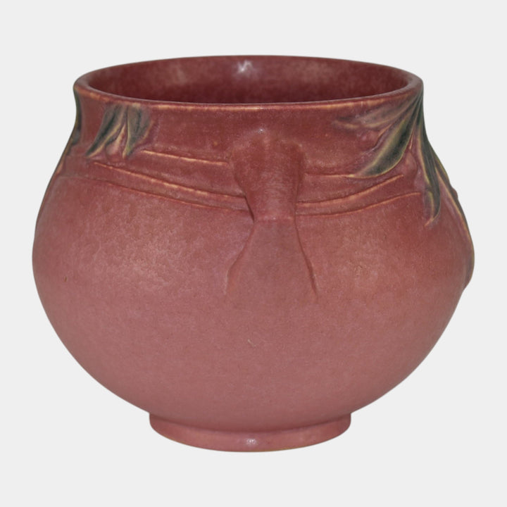Roseville Velmoss II Pink 1935 Vintage Art Deco Pottery Ceramic Bowl 264-5 - Just Art Pottery