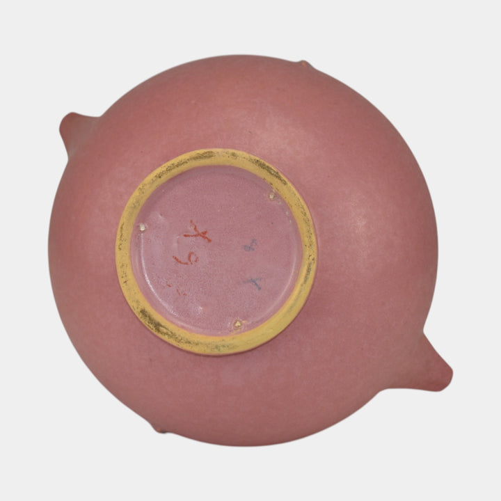 Roseville Velmoss II Pink 1935 Vintage Art Deco Pottery Ceramic Bowl 264-5 - Just Art Pottery
