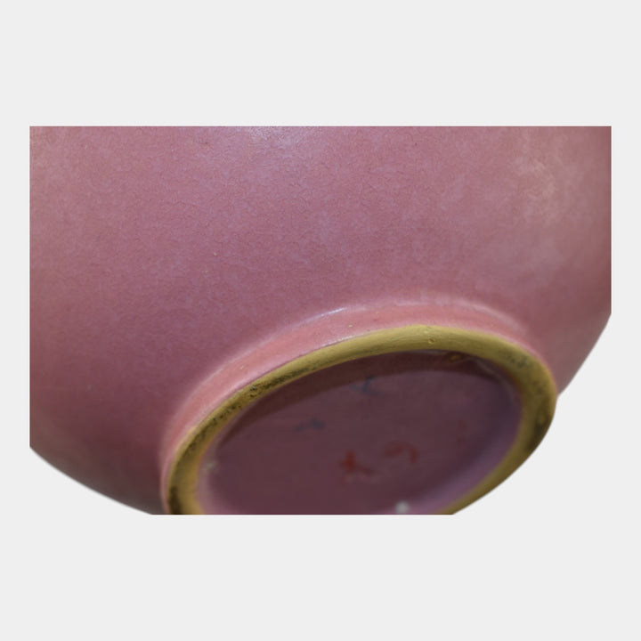Roseville Velmoss II Pink 1935 Vintage Art Deco Pottery Ceramic Bowl 264-5 - Just Art Pottery