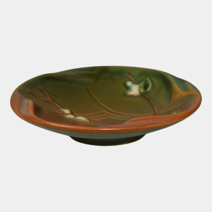 Roseville Snowberry Green 1947 Vintage Mid Century Modern Pottery Ashtray 1AT