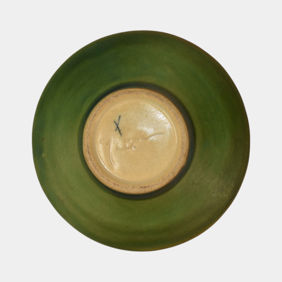 Roseville Snowberry Green 1947 Vintage Mid Century Modern Pottery Ashtray 1AT