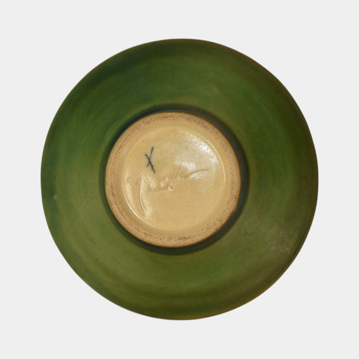 Roseville Snowberry Green 1947 Vintage Mid Century Modern Pottery Ashtray 1AT
