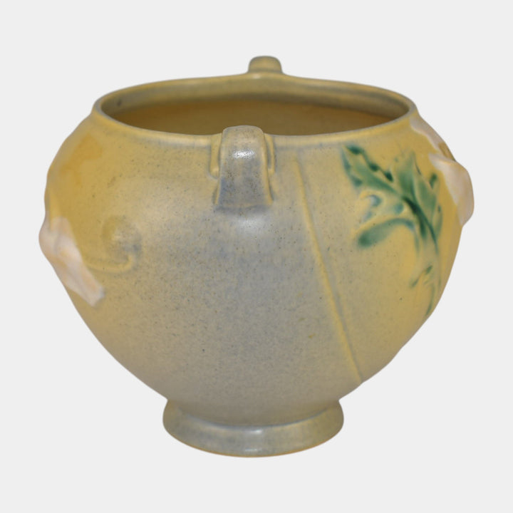Roseville Poppy Blue Gray 1938 Art Deco Pottery Ceramic Jardiniere Planter 642-4 - Just Art Pottery