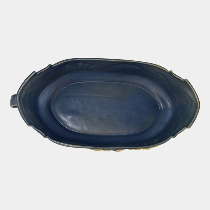 Roseville Freesia Blue 1945 Vintage Art Pottery Ceramic Console Bowl 468-12
