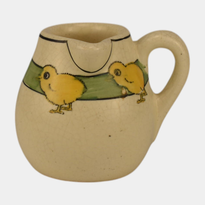 Roseville Creamware Juvenile 1910 Art Pottery Chick Side Pour Ceramic Creamer