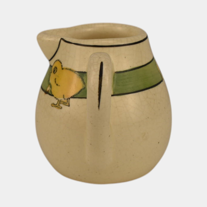 Roseville Creamware Juvenile 1910 Art Pottery Chick Side Pour Ceramic Creamer