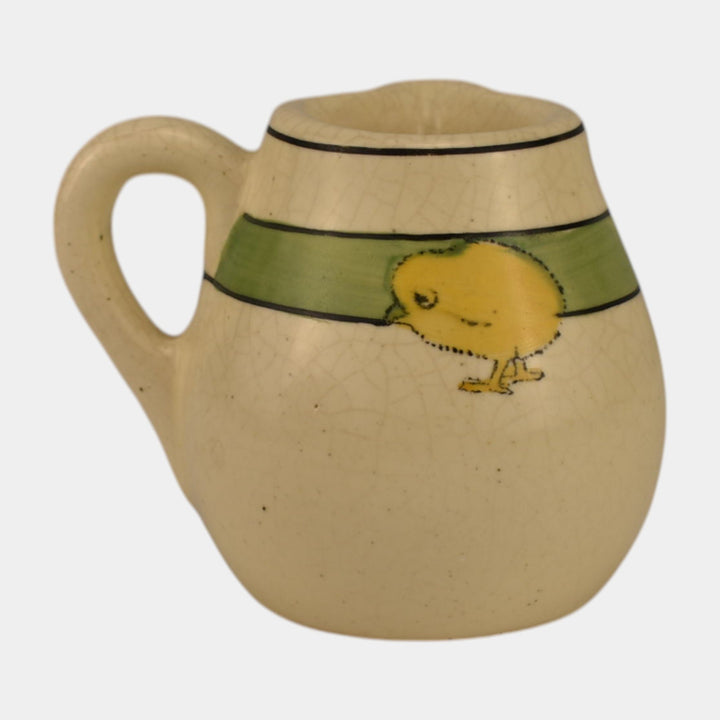 Roseville Creamware Juvenile 1910 Art Pottery Chick Side Pour Ceramic Creamer