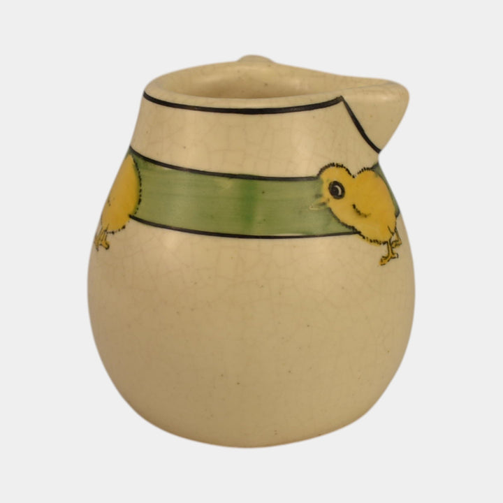 Roseville Creamware Juvenile 1910 Art Pottery Chick Side Pour Ceramic Creamer