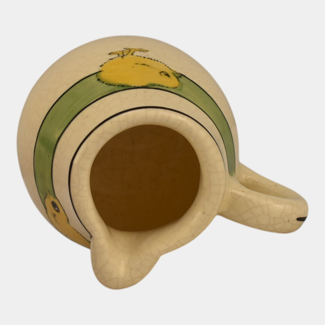 Roseville Creamware Juvenile 1910 Art Pottery Chick Side Pour Ceramic Creamer