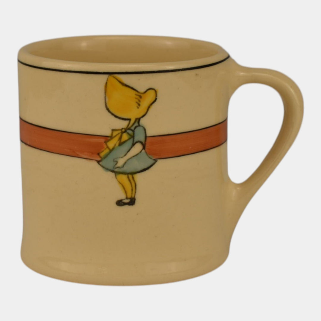 Roseville Juvenile Creamware 1910 Vintage Art Pottery Sunbonnet Sue Ceramic Mug