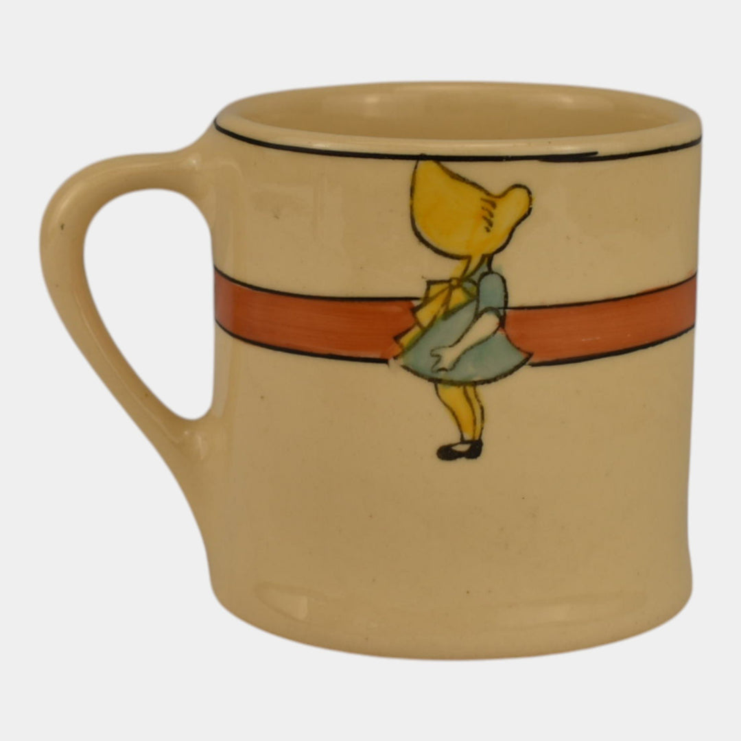 Roseville Juvenile Creamware 1910 Vintage Art Pottery Sunbonnet Sue Ceramic Mug