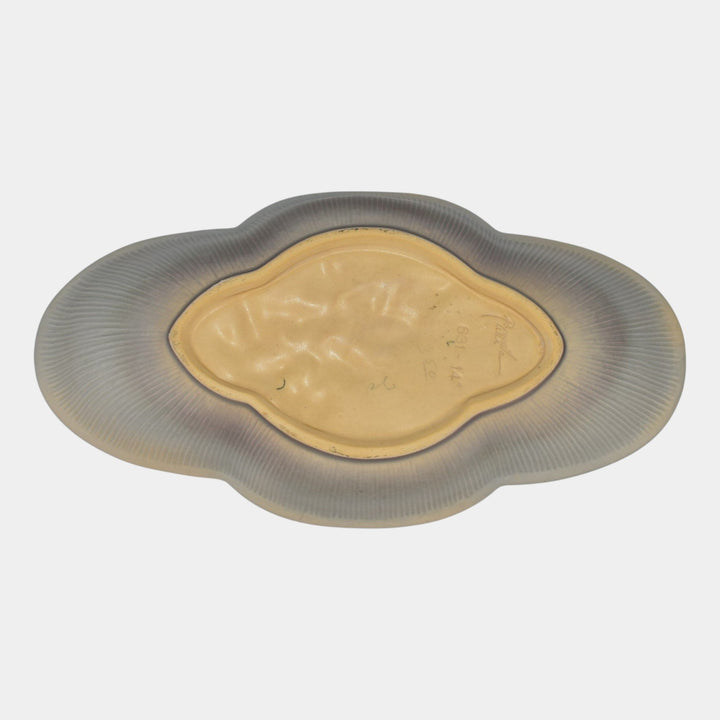 Roseville Gardenia Gray 1950 Mid Century Modern Pottery Large Bowl 631-14
