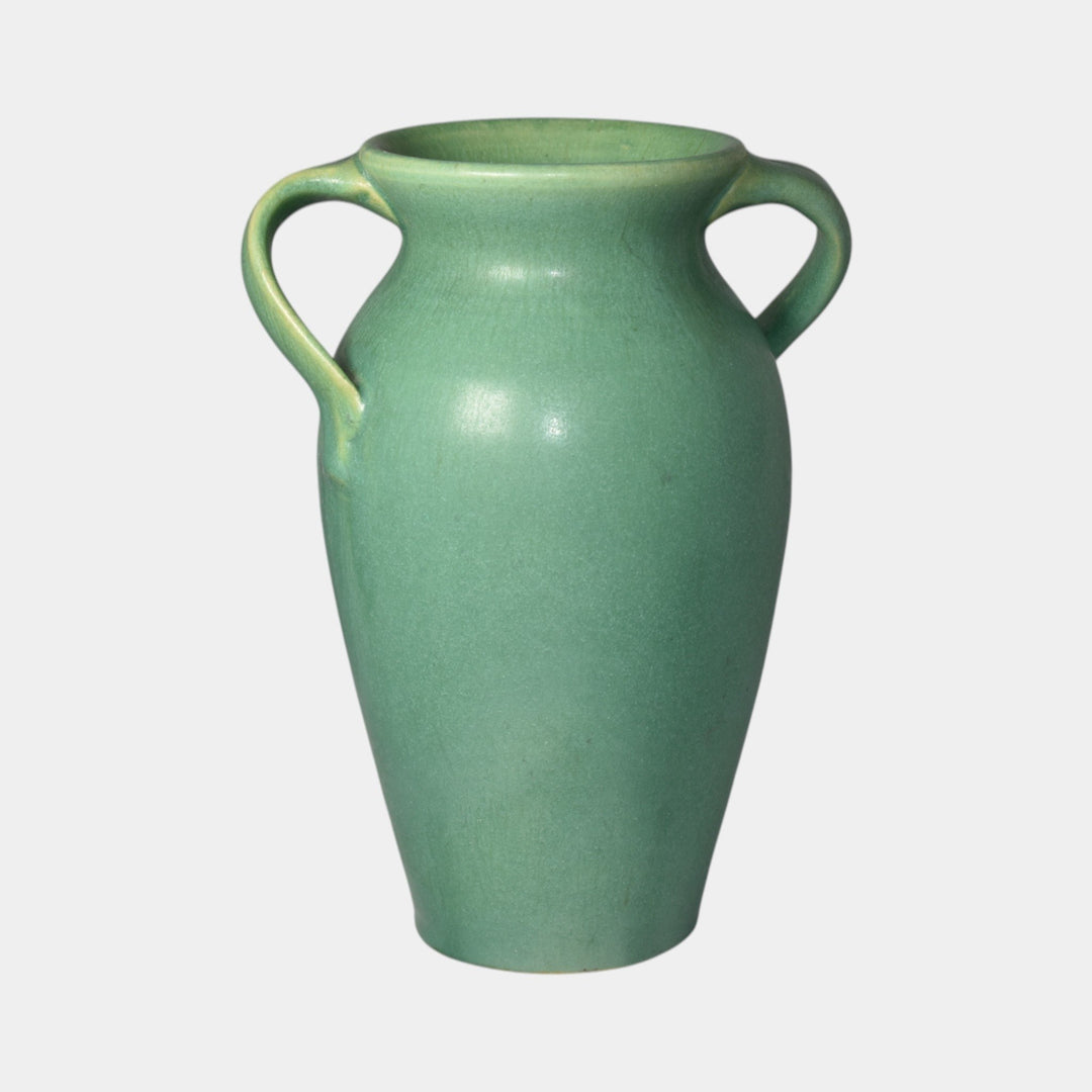 Broadmoor Colorado 1930s Vintage Art Pottery Matte Green Vase JB Hunt - Just Art Pottery