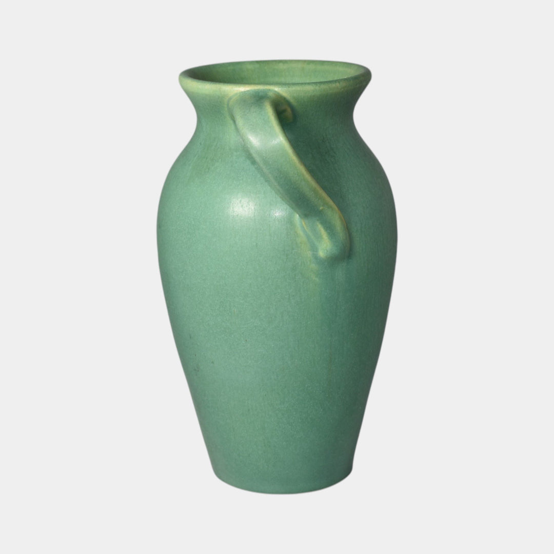 Broadmoor Colorado 1930s Vintage Art Pottery Matte Green Vase JB Hunt - Just Art Pottery