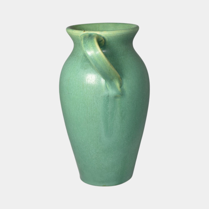 Broadmoor Colorado 1930s Vintage Art Pottery Matte Green Vase JB Hunt - Just Art Pottery