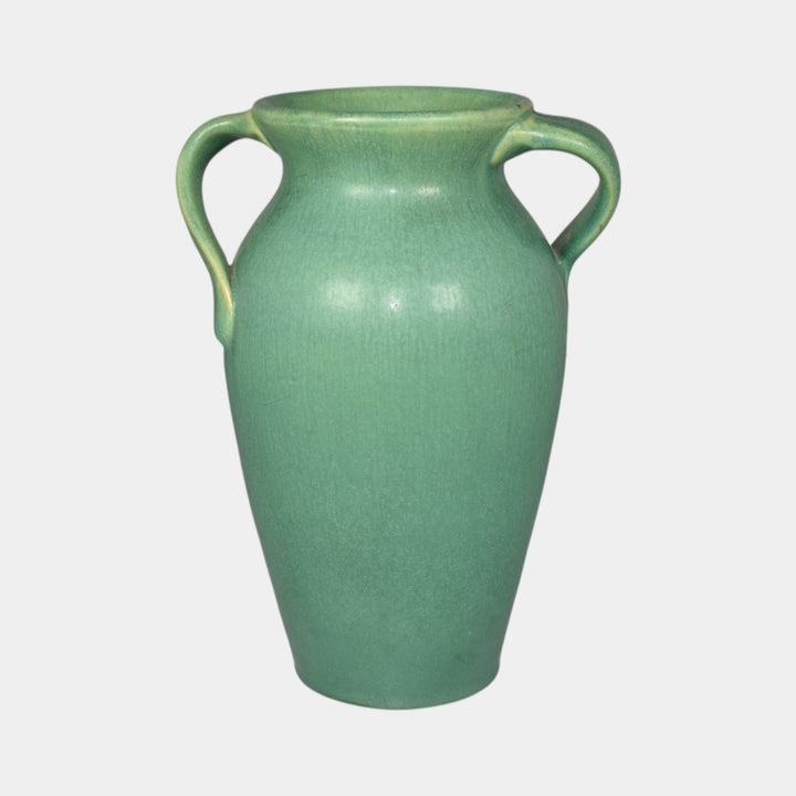 Broadmoor Colorado 1930s Vintage Art Pottery Matte Green Vase JB Hunt - Just Art Pottery