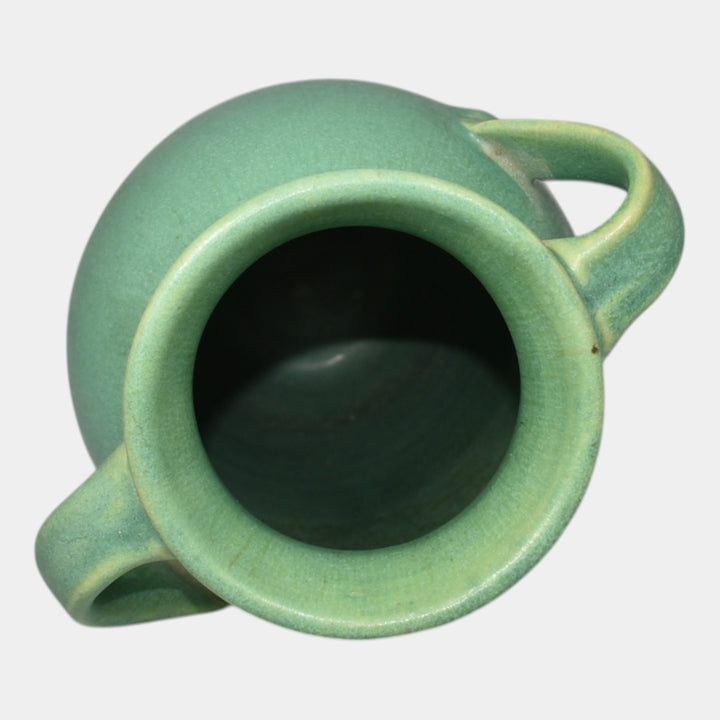 Broadmoor Colorado 1930s Vintage Art Pottery Matte Green Vase JB Hunt - Just Art Pottery
