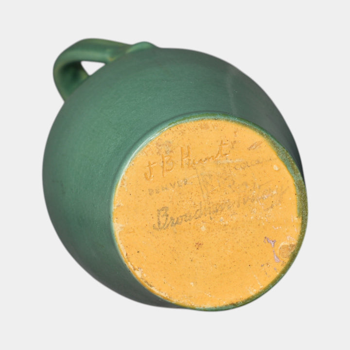 Broadmoor Colorado 1930s Vintage Art Pottery Matte Green Vase JB Hunt - Just Art Pottery