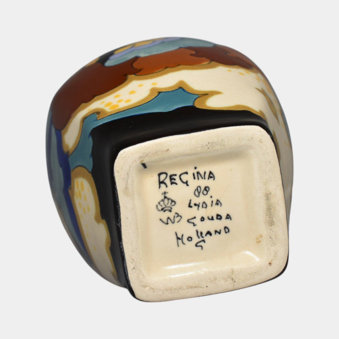 Gouda Holland Vintage Art Pottery Ceramic Vase Regina - Just Art Pottery