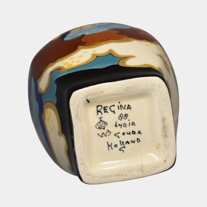 Gouda Holland Vintage Art Pottery Ceramic Vase Regina - Just Art Pottery