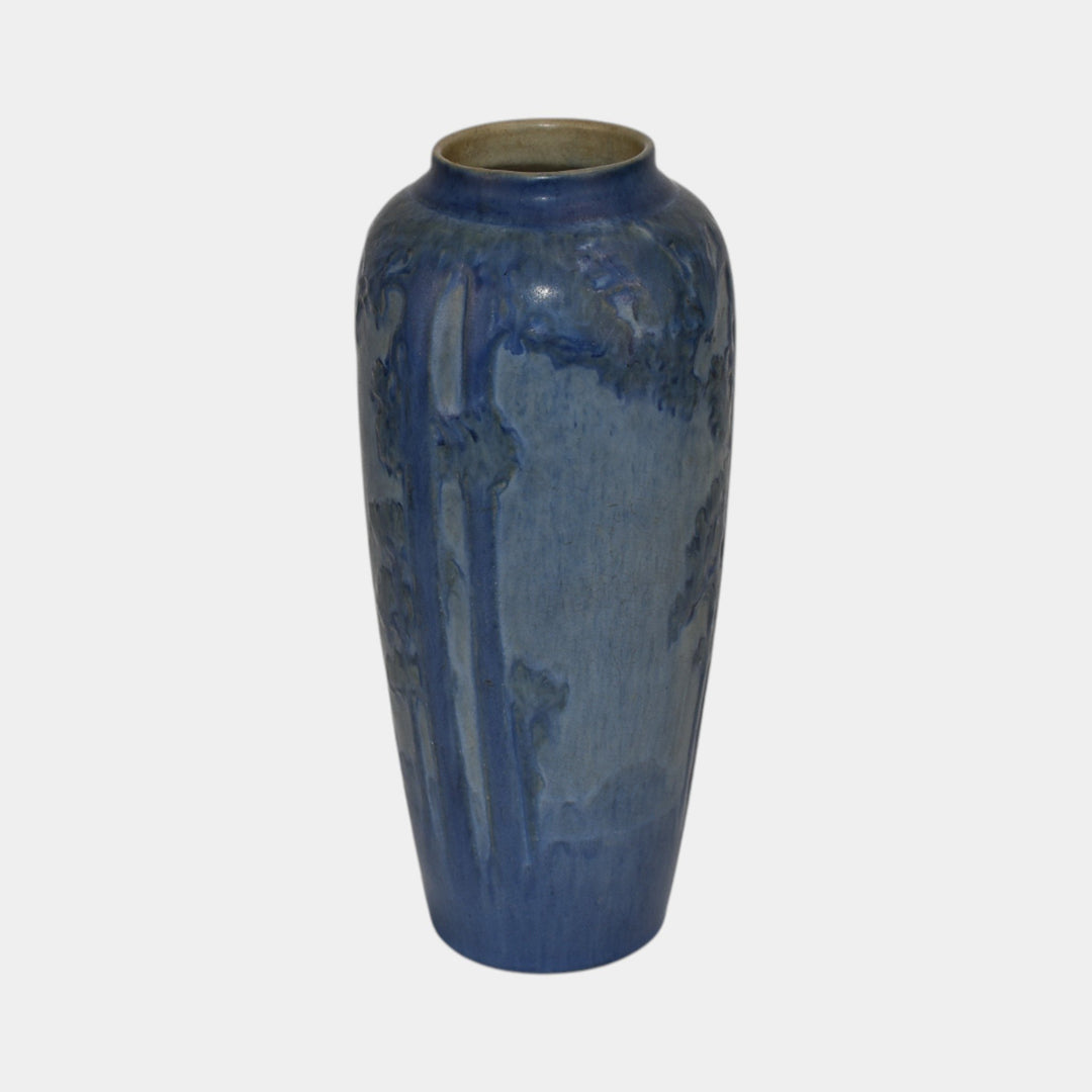 Newcomb College 1931 Vintage Arts and Crafts Pottery Blue Scenic Vase Irvine
