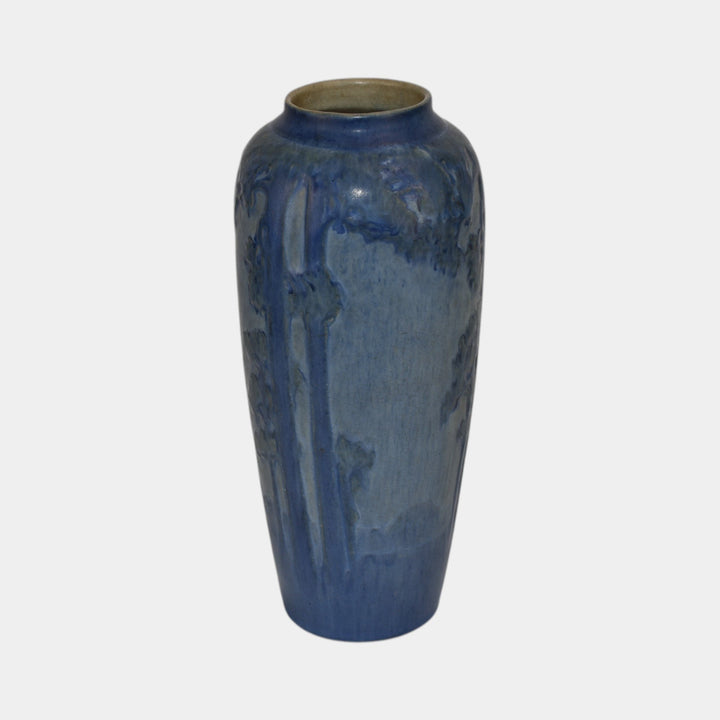 Newcomb College 1931 Vintage Arts and Crafts Pottery Blue Scenic Vase Irvine