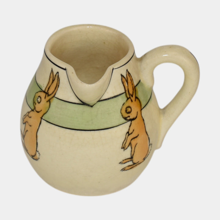 Roseville Juvenile Creamware Pottery Rabbit Side Pour Creamer