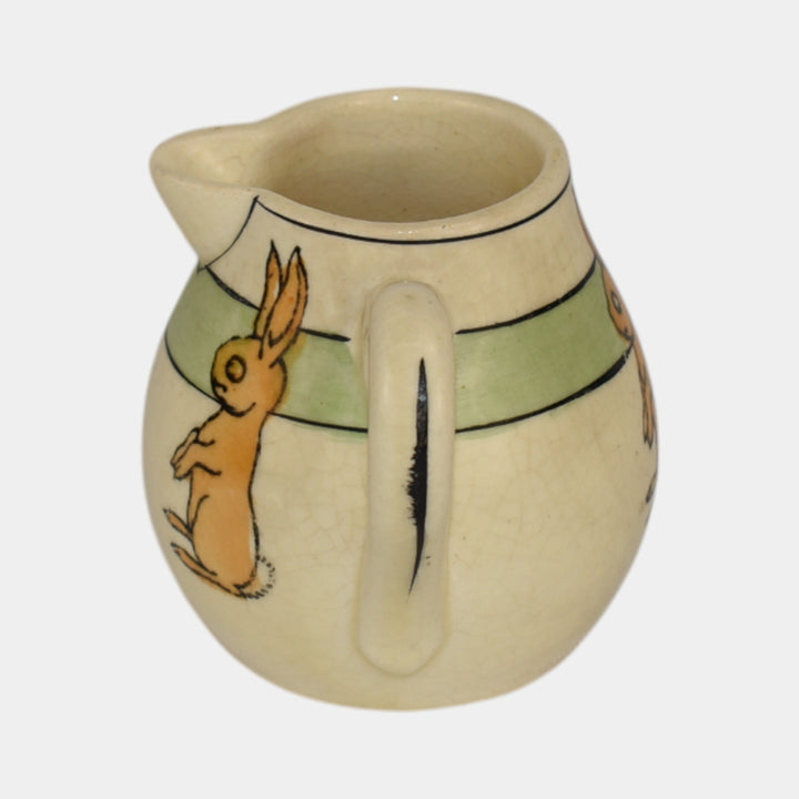 Roseville Juvenile Creamware Pottery Rabbit Side Pour Creamer