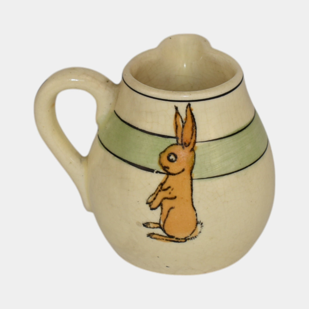 Roseville Juvenile Creamware Pottery Rabbit Side Pour Creamer