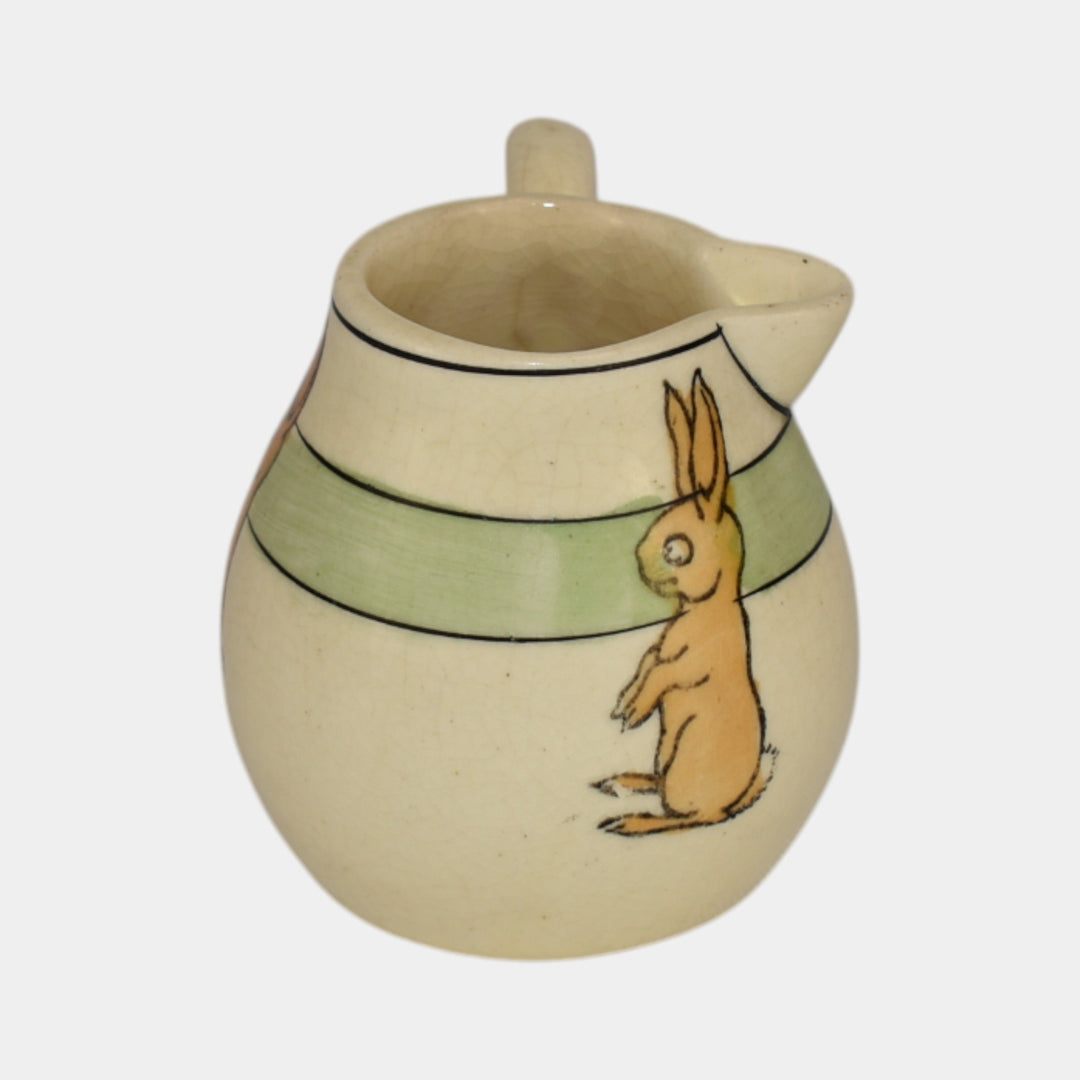 Roseville Juvenile Creamware Pottery Rabbit Side Pour Creamer
