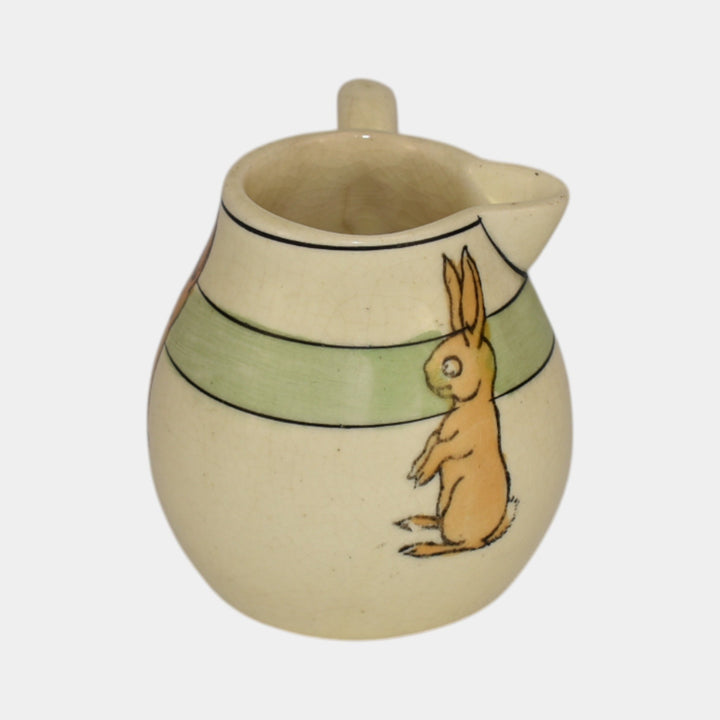 Roseville Juvenile Creamware Pottery Rabbit Side Pour Creamer