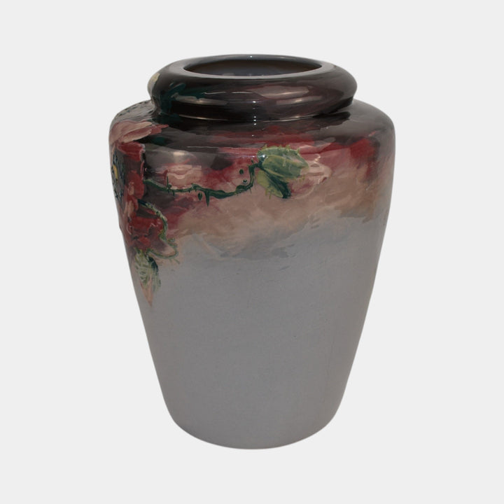 Weller Eocean 1920s Vintage Art Pottery Hand Painted Large Ceramic Vase