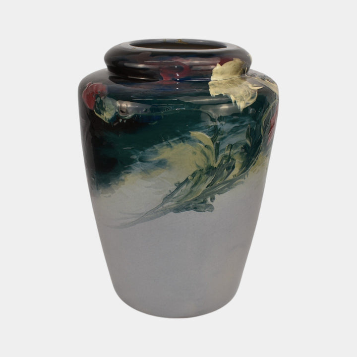Weller Eocean 1920s Vintage Art Pottery Hand Painted Large Ceramic Vase