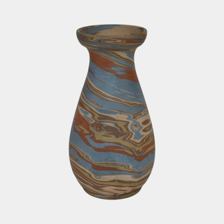 Niloak Mission Swirl 1925-30s Vintage Art Pottery Brown Baluster Shaped 8" Vase - Just Art Pottery