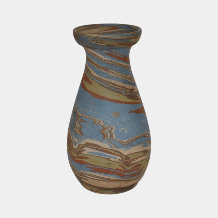 Niloak Mission Swirl 1925-30s Vintage Art Pottery Brown Baluster Shaped 8" Vase - Just Art Pottery