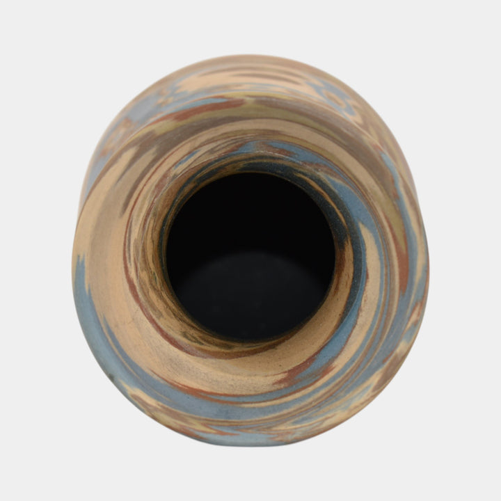 Niloak Mission Swirl 1925-30s Vintage Art Pottery Brown Baluster Shaped 8" Vase - Just Art Pottery