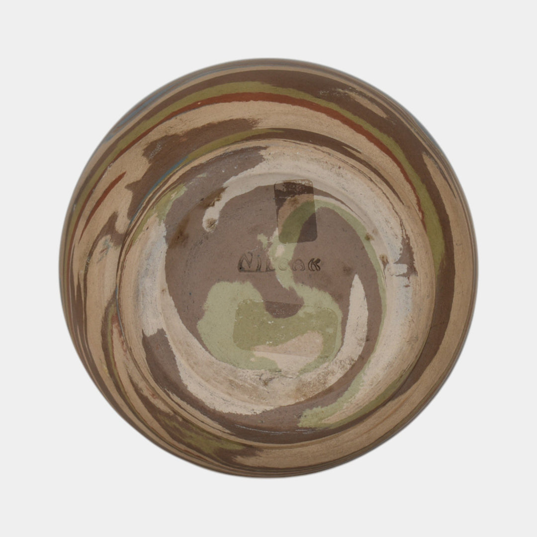Niloak Mission Swirl 1925-30s Vintage Art Pottery Brown Baluster Shaped 8" Vase - Just Art Pottery