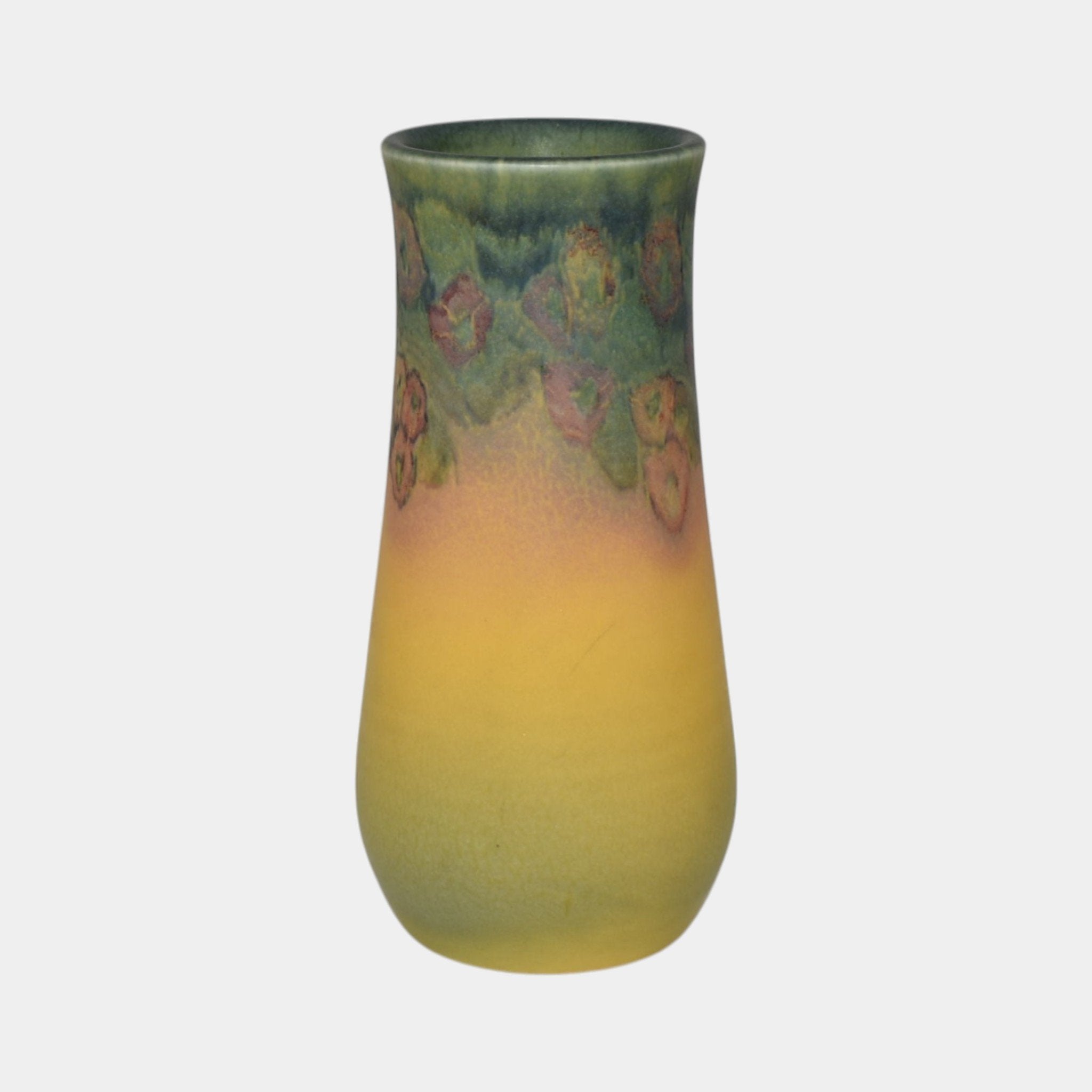 【 mku さま】vintage pottery case ❀ バラの絵 VTG Pal Wright Signed Studio Art Pottery Vase 5 1/4” KS