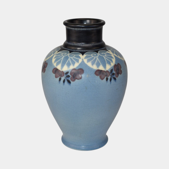 Rookwood 1917 Vintage Arts And Crafts Pottery Blue Flower Vase 1838 Van Horne