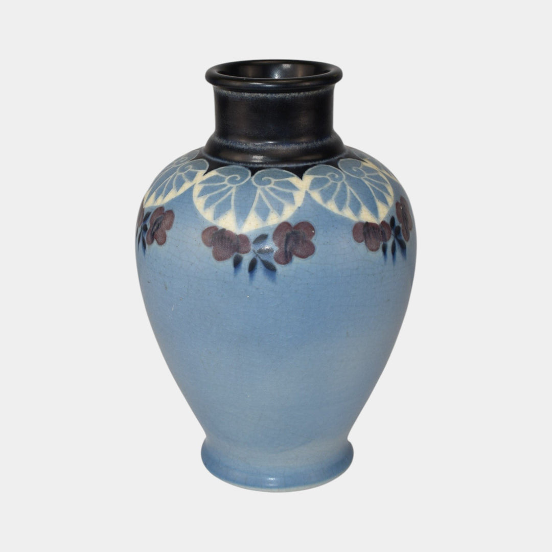 Rookwood 1917 Vintage Arts And Crafts Pottery Blue Flower Vase 1838 Van Horne