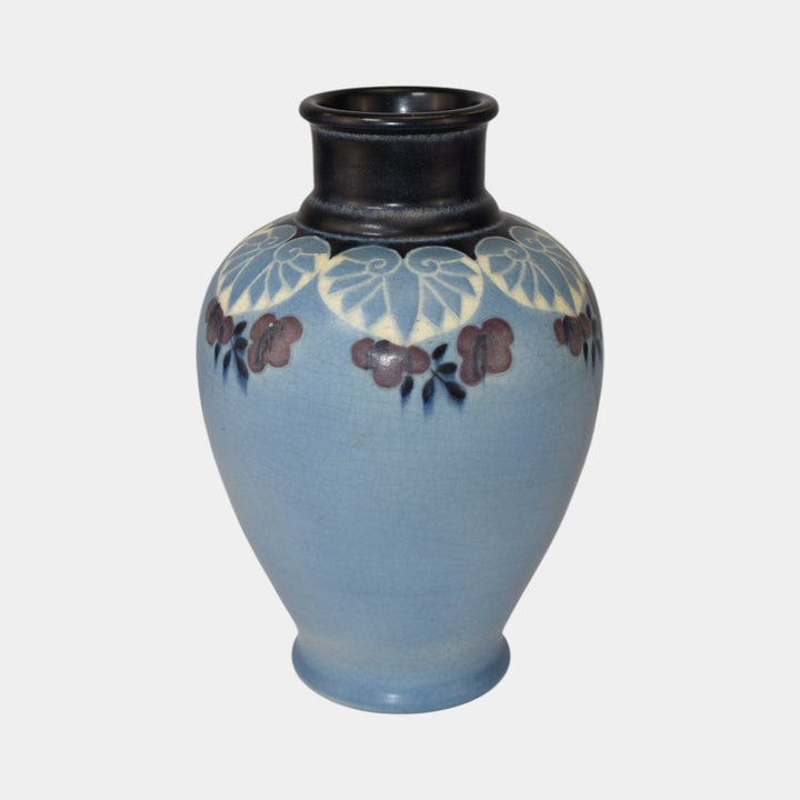 Rookwood 1917 Vintage Arts And Crafts Pottery Blue Flower Vase 1838 Van Horne