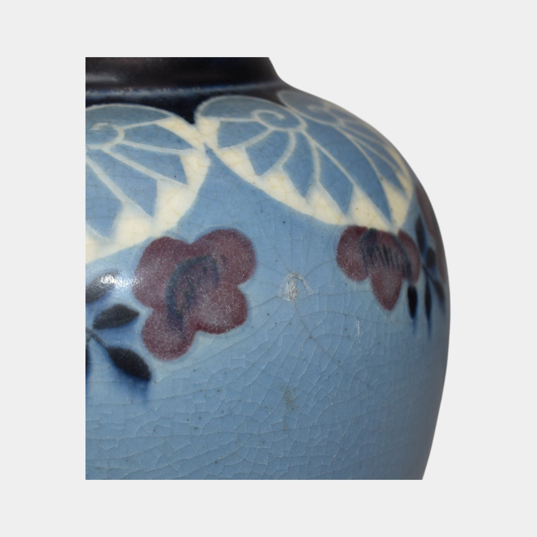 Rookwood 1917 Vintage Arts And Crafts Pottery Blue Flower Vase 1838 Van Horne