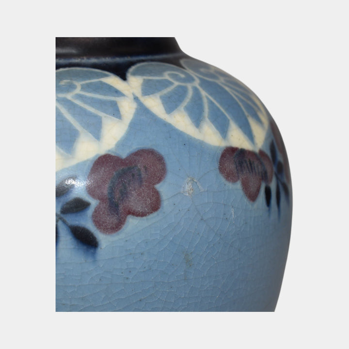Rookwood 1917 Vintage Arts And Crafts Pottery Blue Flower Vase 1838 Van Horne