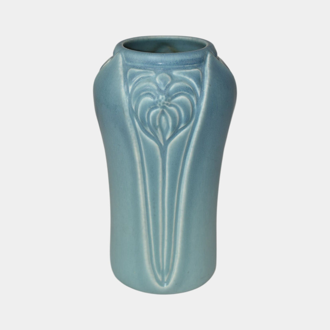 Rookwood 1927 Vintage Arts And Crafts Pottery Matte Blue Vase 2141