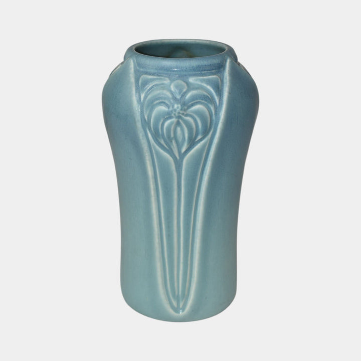 Rookwood 1927 Vintage Arts And Crafts Pottery Matte Blue Vase 2141