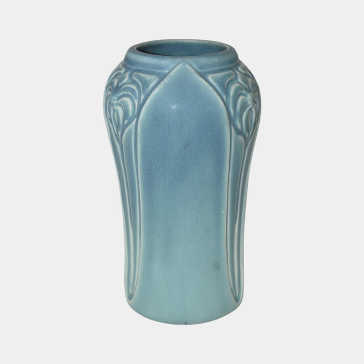 Rookwood 1927 Vintage Arts And Crafts Pottery Matte Blue Vase 2141