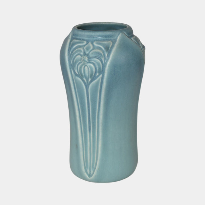 Rookwood 1927 Vintage Arts And Crafts Pottery Matte Blue Vase 2141