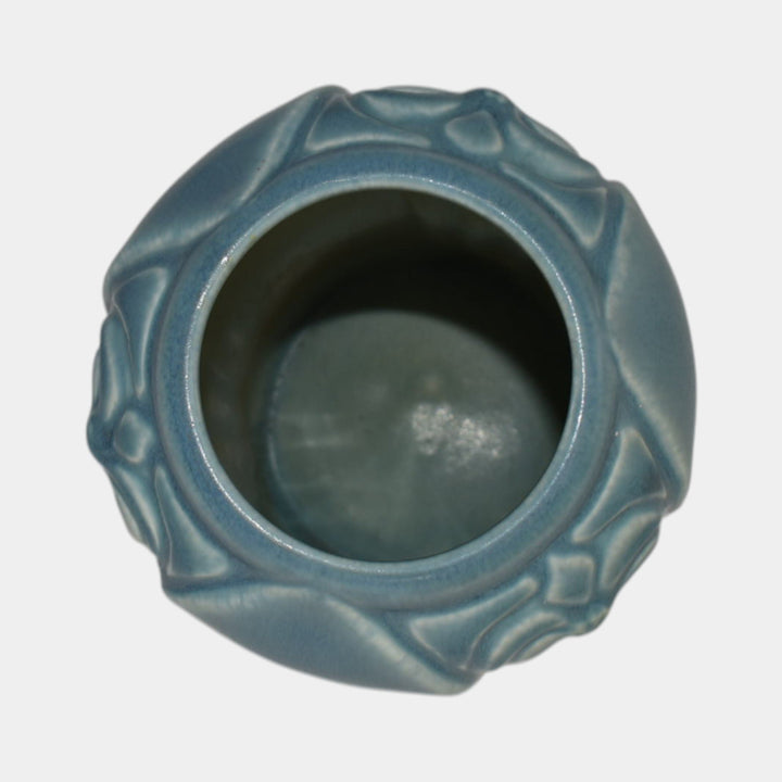 Rookwood 1927 Vintage Arts And Crafts Pottery Matte Blue Vase 2141